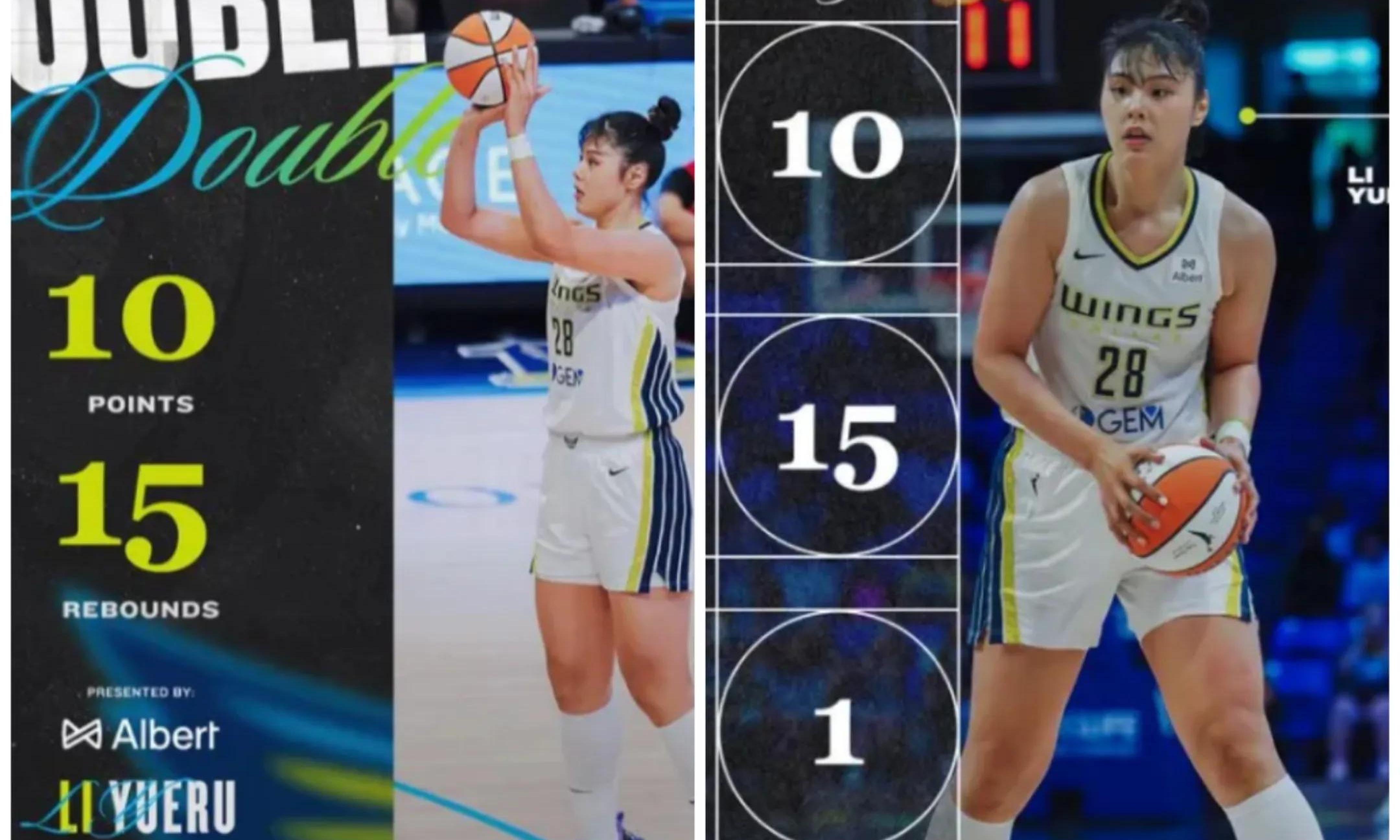 19分12篮板！李月汝取得WNBA生涯首次两双